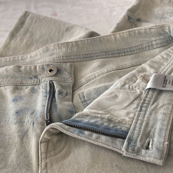 Style & Co NWOT tie dye high rise slim leg denim jeans 14 - Picture 9 of 9